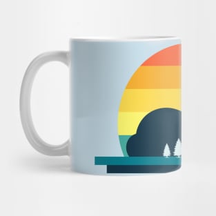 Cat Shadow Mountain, Cat Lover, Nature Trekking for Feline Lover Mug